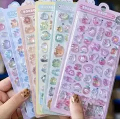 ボンボンドロップ風 シール 3D ぷくぷくシール 6枚セット