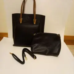 FIRANO　ブラック　トートバッグ　ミニバッグ付き