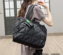 ニコアンド　オリジナル2WAYキルトトートバッグＭ_Ｎ　ブラック