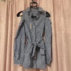 ストライプシャツワンピース