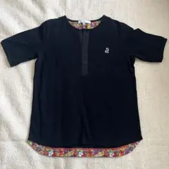 【美品】rehacer レアセル 花柄切替 デザインTシャツ ブラック Mのサムネイル