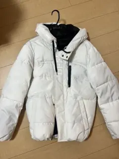 ホワイト フード付き ダウンジャケット