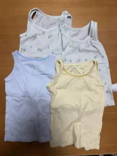 【未着用】UNIQLO コットンメッシュタンクトップタンク4枚セット サイズ80
