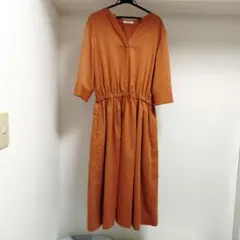 七分袖 ロングワンピース OPAQUE.CLIP L