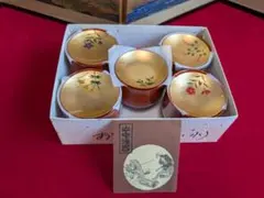 木製 会津塗 漆器 椀 5客セット 花模様 - メルカリ