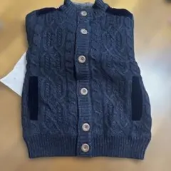 カーディガン　メンズ ハイネックアウトドアな秋冬 M ブルー