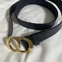 ディオール ベルト デカロゴ CDロゴ ブラック ゴールド金具