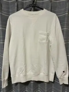 Champion ホワイト Vガゼット スウェット