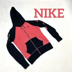 NIKE ナイキ パーカー レディース ブラック コーラルピンク XL y2k