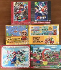 スーパーマリオ　ジグソーパズル　完成品(フレーム付き)　3点セット スーパーマリオ ジグソーパズル 完成品(フレーム付き) 3点セット