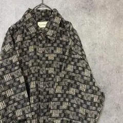 90s vintage 半袖　柄シャツ　レーヨン　メンズ　M 古着　個性派