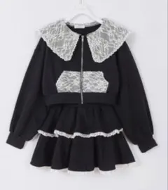 evelyn エブリン セーラーレースセットアップ ブラック パーカーのみ