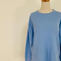 【美品】relumeジャーナルスタンダード ワッフルロンT ライトブルー F