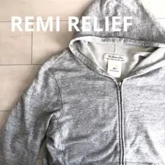 REMI RELIEF レミレリーフ 霜降りグレー ダブルZIPパーカー