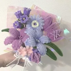 枯れないお花　モールフラワー　ハンドメイド　花束　ブーケ　ランダムカード付き