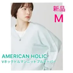 【新品＊未使用】AMERICAN HOLIC Vネック ニットプルオーバーM