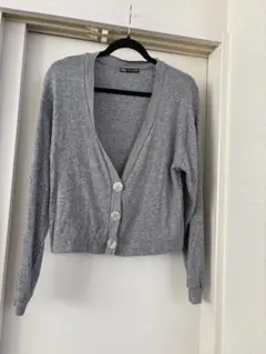 ZARA 薄手ニットカーディガン　グレー　Mサイズ