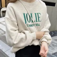 one after another NICE CLAUP刺繍スウェット