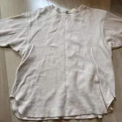 UNIQLO ワッフル生地 Tシャツ Lサイズ アイボリー