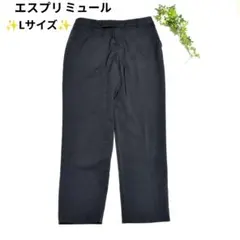 【エスプリミュール】黒 スラックス シンプルデザイン（Lサイズ）