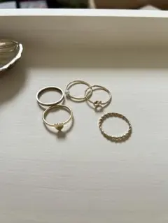 指輪 リング ゴールド セット アクセサリーケース 貝殻