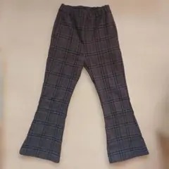 デビロック　チェックパンツ　フレアー　140
