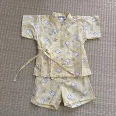 美品⭐︎miffy 黄色　花柄　可愛いベビー用甚平 80センチ