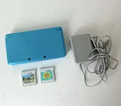 Nintendo 3DS 本体 アクアブルー 充電器 ソフト2本 4点セット
