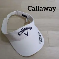 【美品】Callaway　キャロウェイ　メンズ　ゴルフ　サンバイザー　白　フリー