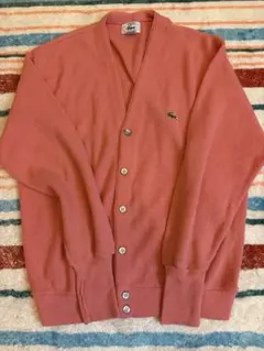 【80s希少】USA製 IZOD LACOSTE アクリルカーディガン Mピンク
