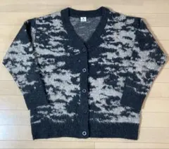 ★【niko and...】モチーフジャカードビッグVネックカーディガングレー★