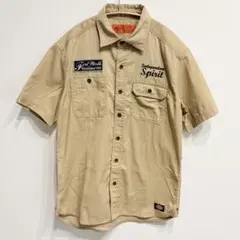 ディッキーズ Dickies ワークシャツ　ワッペン　Lサイズ　半袖シャツのサムネイル