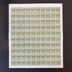 【使用済切手】普通切手　中尊寺金色堂20円　100枚シート　昭和29年1954年 000000003400.jpg