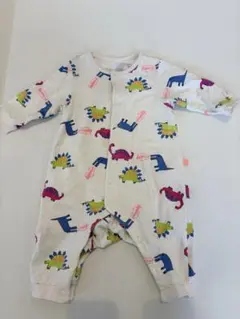 【BREEZE】ロンパース 長袖70 恐竜 ピンク