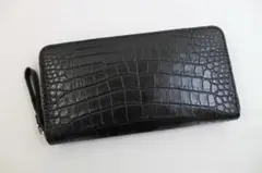 クロコダイル 財布 無双 両面クロコ 一枚革センター取 ブラック 