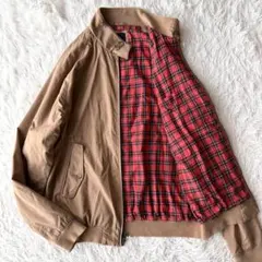 【美品✨裏地チェック柄】GAP ハリントンジャケット ブルゾン M ブラウン