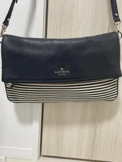 kate spade ケイトスペード ショルダーバッグ ボーダー ブラック