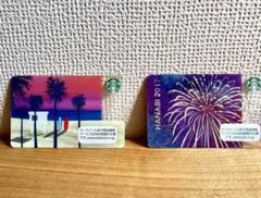 スターバックスカード HANABI 2017 ＆ヤシの木 残高なし