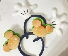 ディズニー ハンバーガー ミッキー手カチューシャ