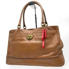 美品　COACH コーチ　トートバッグ　レザー　ブラウン　本革　23280