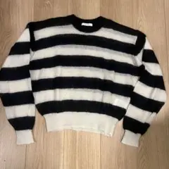 美品☆ジャーナルスタンダード　 ニットセーター　モヘヤ　黒×白　ボーダー　M L