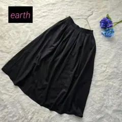 ✨ブラック フレアスカート ひざ丈 ミモレ丈 上品 きれいめ 体型カバー 通勤◎