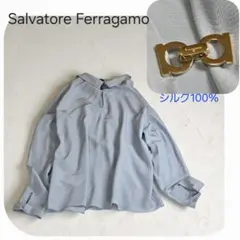 未使用✨　サルヴァトーレフェラガモ とろみ感　ブラウス　シルク100%