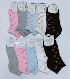 10足セット女の子花柄ソックス 靴下綿19〜23cm子供小学生コットン 　57号