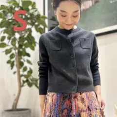 CABaNコットンカシミヤクルーネックカーディガン