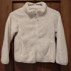 アイボリー フリースジャケット 120　UNIQLO　白　ホワイト