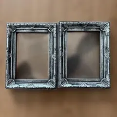 アンティークシルバー装飾フォトフレーム2個セット