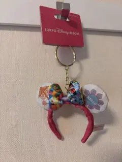 ☆ディズニー　スモールワールド　カチューシャ　ミニー　　キーチェーン☆