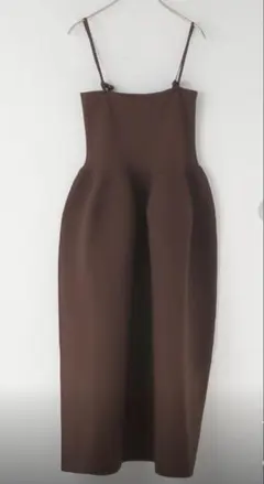 ブラウン キャミワンピース ロング丈