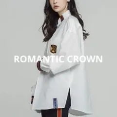 ROMANTIC CROWN シャツ 白 オーバーサイズ 韓国 S テテのサムネイル